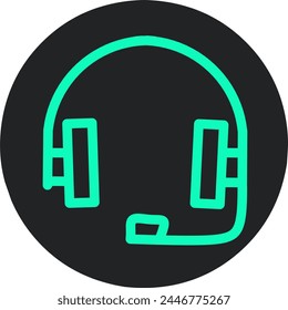 Headphones icon.  Single color web icon element for mobile concepts and web apps
