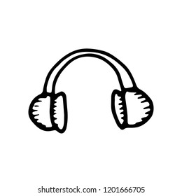 headphones icon. sketch. isolated object.