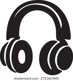Icono de auriculares Símbolo de dispositivo de audio negro sólido