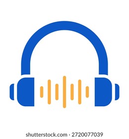 Icono de auriculares Ilustración vectorial de diseño de color sólido