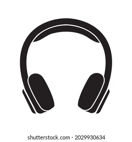 headphones icon stencil black, isolated vector illustration on a white background