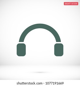 headphones icon, stock vector illustration flat design style