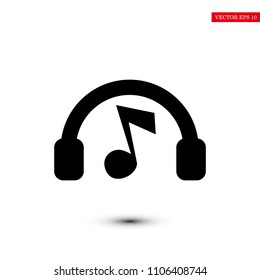 headphones icon, stock vector illustration flat design style