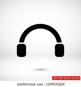 headphones icon, stock vector illustration flat design style