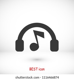 headphones icon, stock vector illustration flat design style