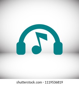headphones icon, stock vector illustration flat design style
