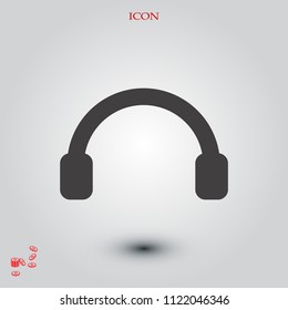 headphones icon, stock vector illustration flat design style