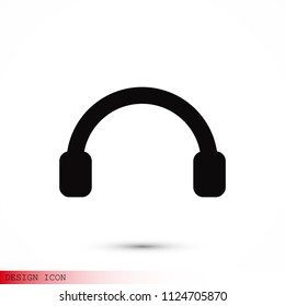 headphones icon, stock vector illustration flat design style