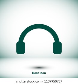 headphones icon, stock vector illustration flat design style