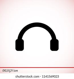 headphones icon, stock vector illustration flat design style