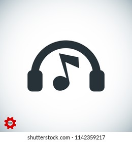 headphones icon, stock vector illustration flat design style