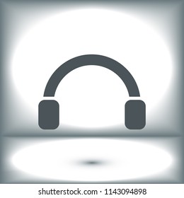 headphones icon, stock vector illustration flat design style