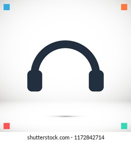 headphones icon, stock vector illustration flat design style