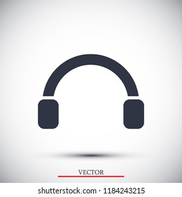 headphones icon, stock vector illustration flat design style