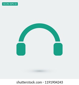 headphones icon, stock vector illustration flat design style