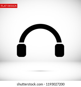 headphones icon, stock vector illustration flat design style
