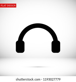 headphones icon, stock vector illustration flat design style