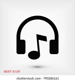 headphones icon, stock vector illustration flat design style