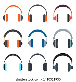 Headphones icon symbol illustration set