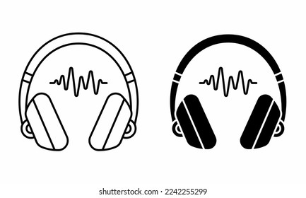 Plantilla de icono de auriculares. Vector de material.