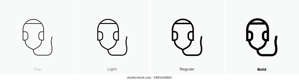 icono de auriculares. Diseño de estilo fino, ligero, regular y audaz aislado sobre fondo blanco