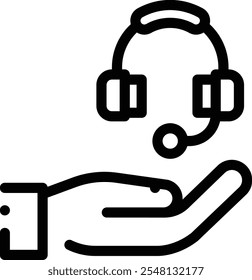 icono de auriculares. Diseño De Estilo Lineal Delgado Aislado Sobre Fondo Blanco