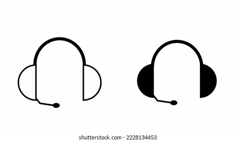 headphones icon. thin lines and silhouettes