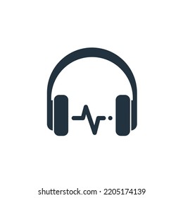 Headphones icon in trendy flat style isolated on white background. Headphones symbol for web and mobile apps.