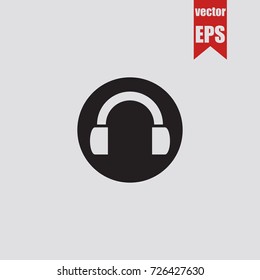 Headphones icon in trendy isolated on grey background.Vector illustration.