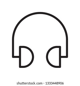 Headphones icon in trendy outline style design. Vector graphic illustration. Headphones icon for website design and user interface. Editable vector stroke. Pixel perfect. EPS 10.