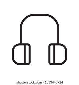Headphones icon in trendy outline style design. Vector graphic illustration. Headphones icon for website design and user interface. Editable vector stroke. Pixel perfect. EPS 10.