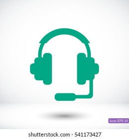 headphones icon, vector best flat icon, EPS