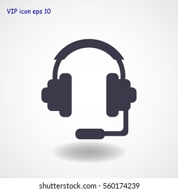 headphones icon, vector best flat icon, EPS