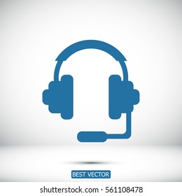 headphones icon, vector best flat icon, EPS