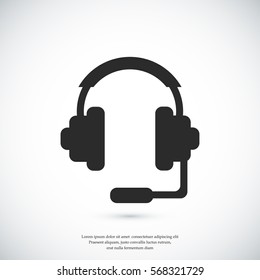 headphones icon, vector best flat icon, EPS