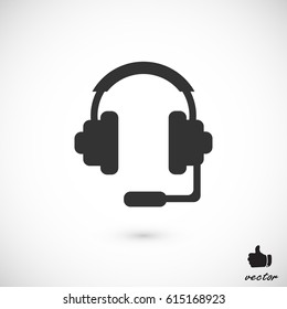 headphones icon, vector best flat icon, EPS