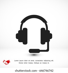 headphones icon, vector best flat icon, EPS