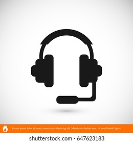 headphones icon, vector best flat icon, EPS