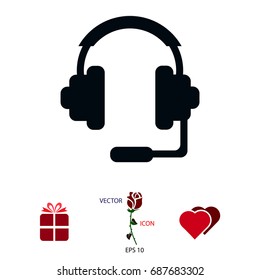 headphones icon, vector best flat icon, EPS