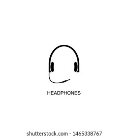 headphones icon vector black design