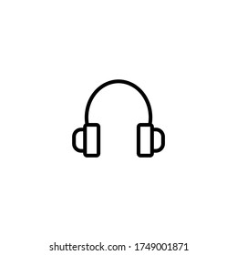 Headphones icon vector in black line style icon, style isolated on white background