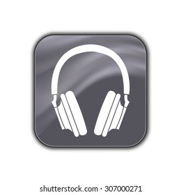headphones icon - vector button