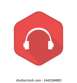 Headphones Icon. Vector Button. Eps