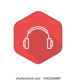 Headphones Icon. Vector Button. Eps