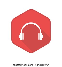 Headphones Icon. Vector Button. Eps
