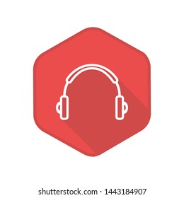 Headphones Icon. Vector Button. Eps