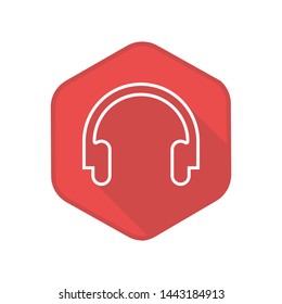 Headphones Icon. Vector Button. Eps