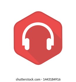 Headphones Icon. Vector Button. Eps