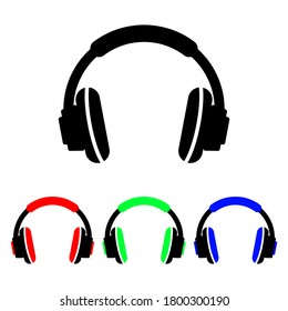 Icono de auriculares. Icono vectorial de auriculares. Conjunto de iconos de auriculares de color. Un logo sencillo para auriculares.
