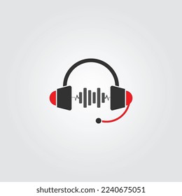Icono de auriculares. Ilustración de concepto vectorial para el diseño.